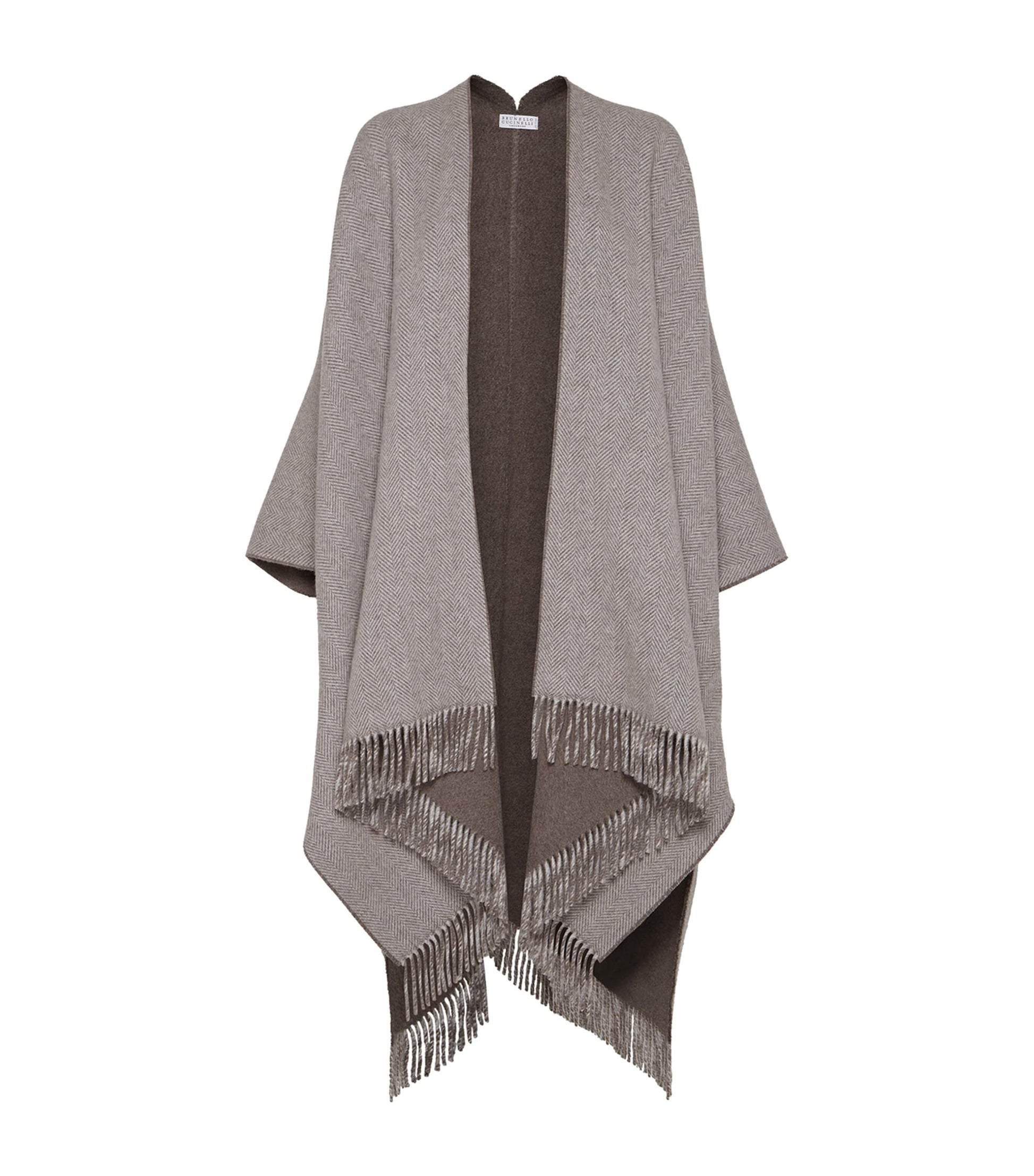 Brown Cashmere Sparkling Poncho