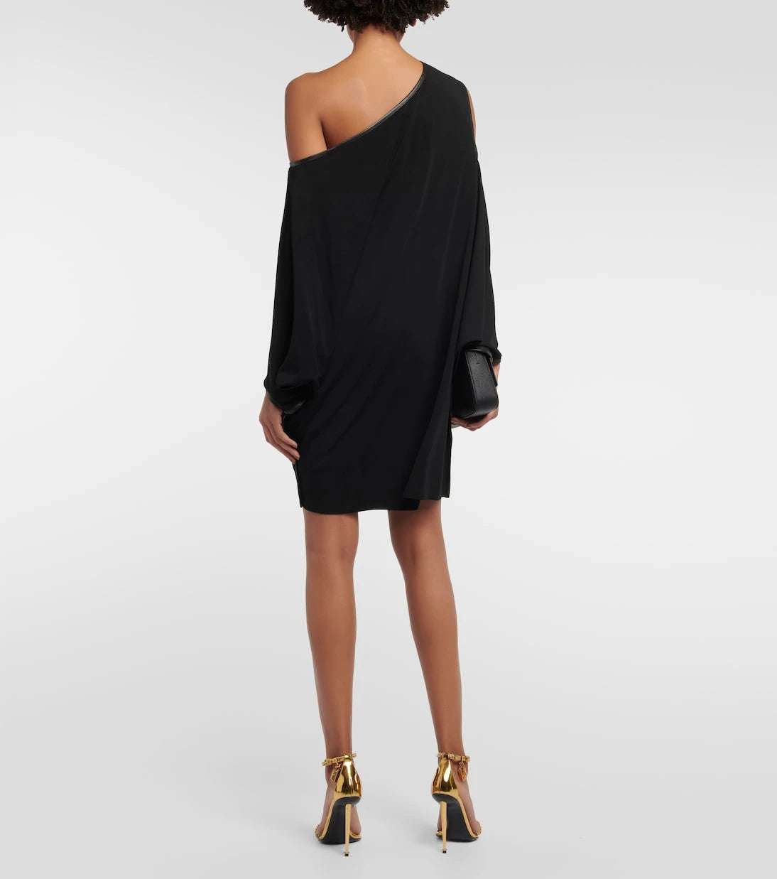 Tom Ford - Drapeli krep jarse mini elbise