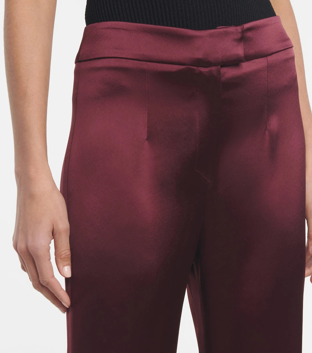 Galvan - High-rise satin flared pants