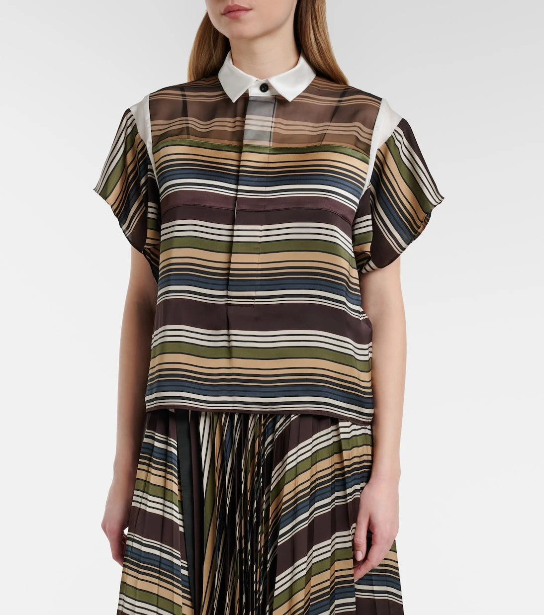 Sacai - توب مخطط