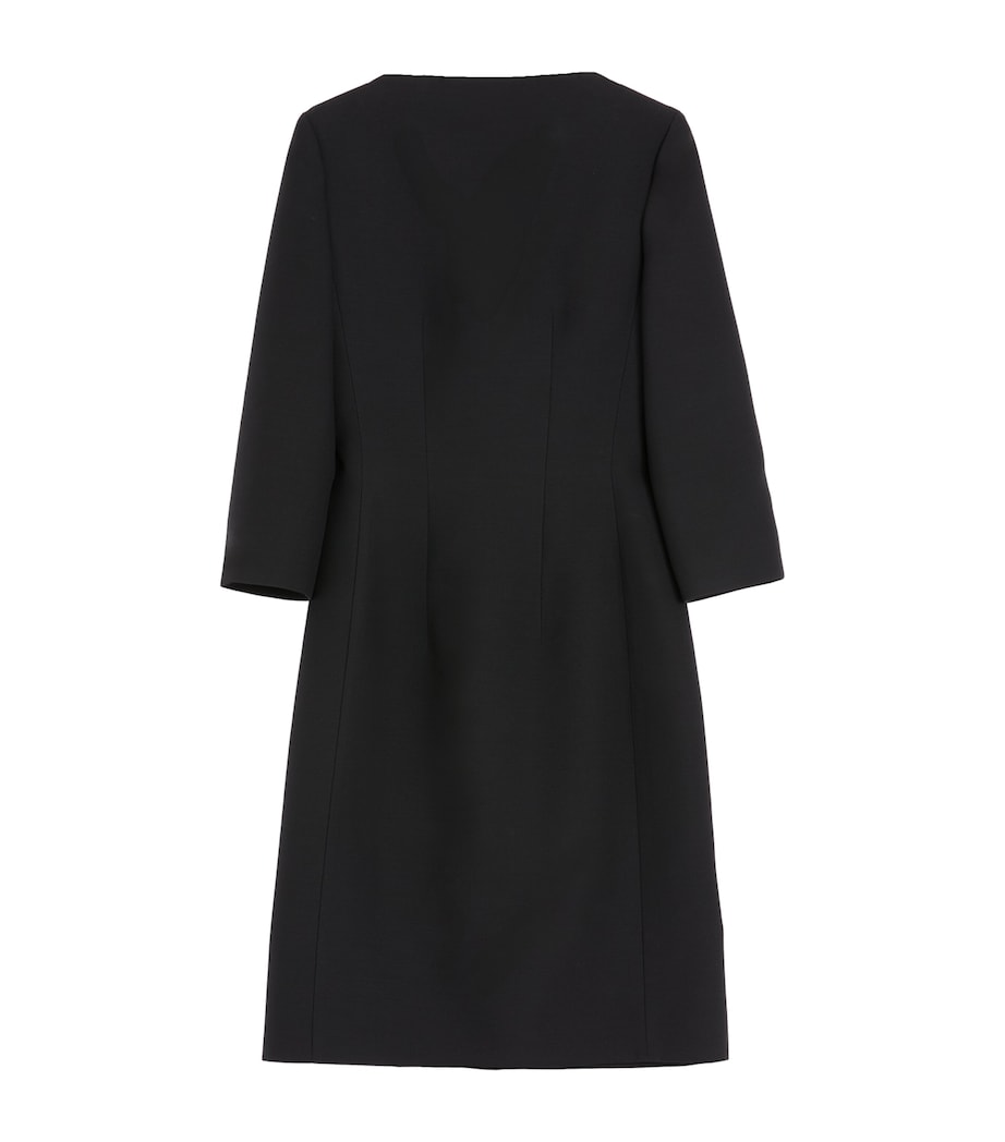 Valentino Black Virgin Wool-Silk Midi Dress
