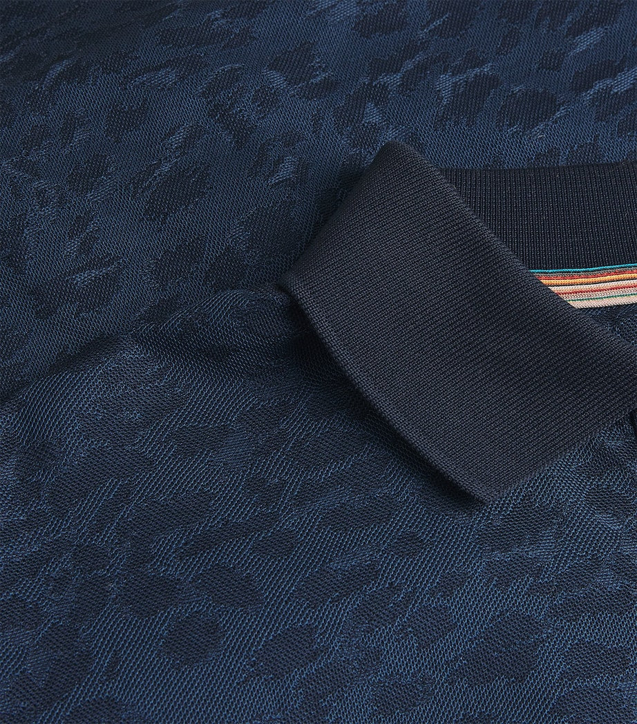 Paul Smith Cotton Leopard-Jacquard Polo Shirt