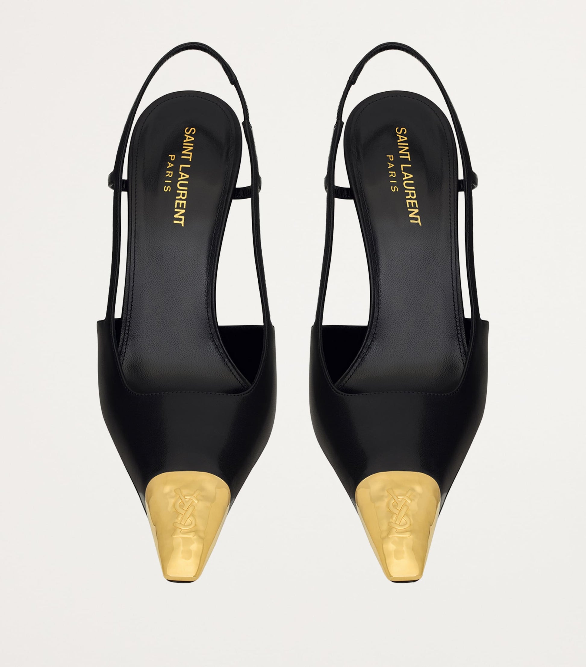 Saint Laurent Black Leather Jeanne Slingback Pumps 110