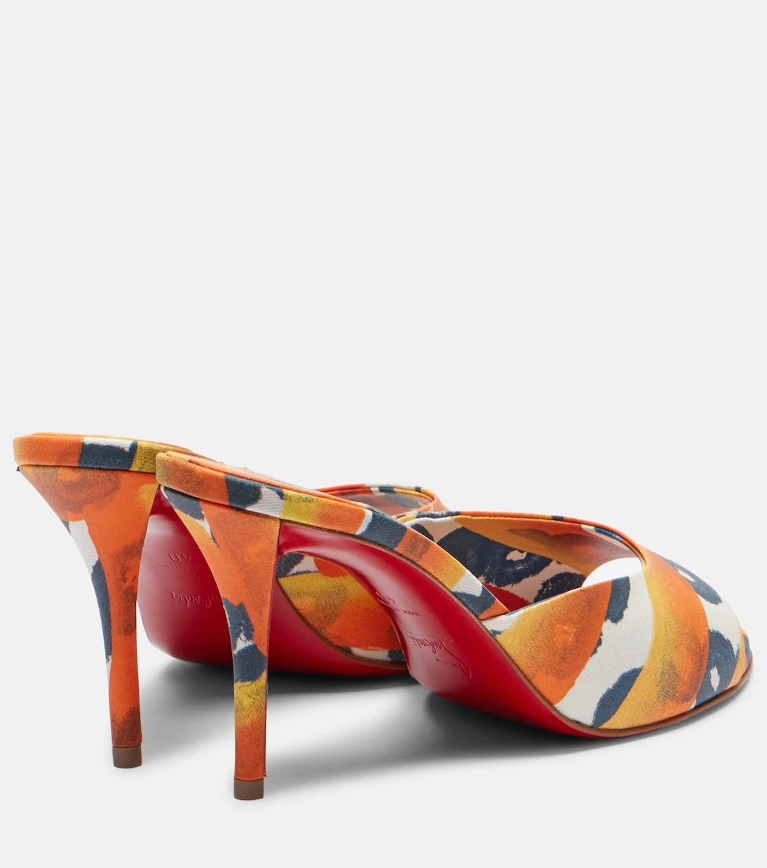 Christian Louboutin - Miss Z 80 coated canvas mules