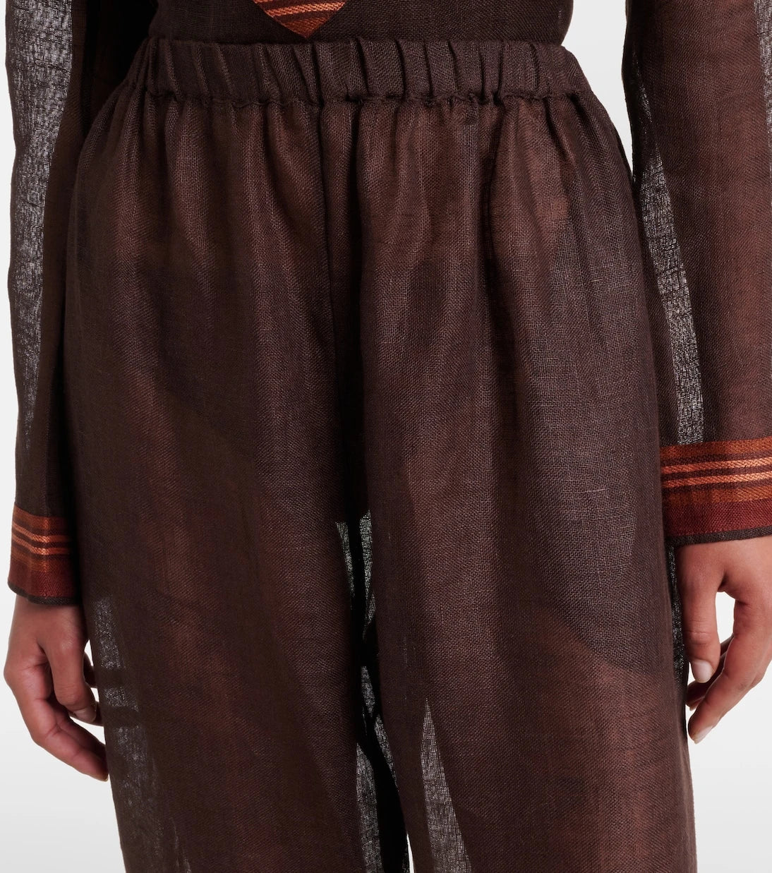 Tory Burch - Striped cropped linen pants