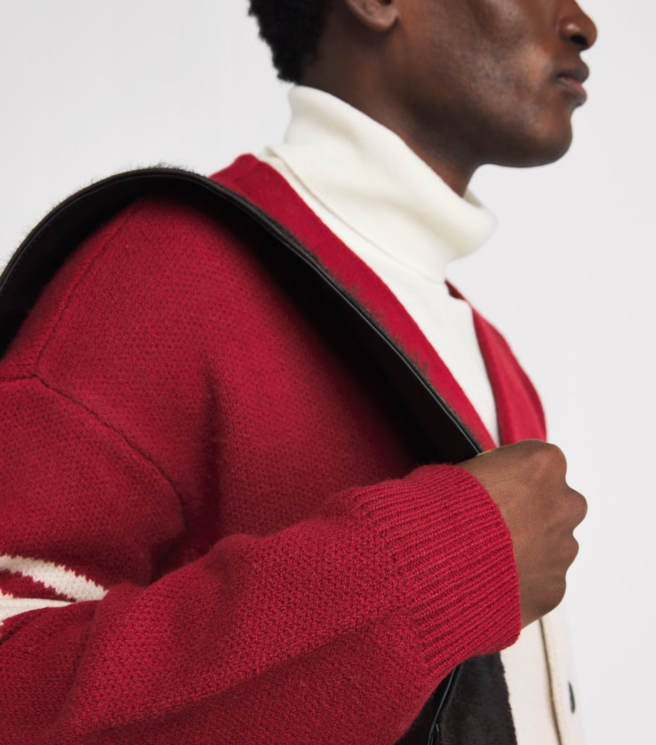 Emporio Armani Red Virgin Wool Cardigan