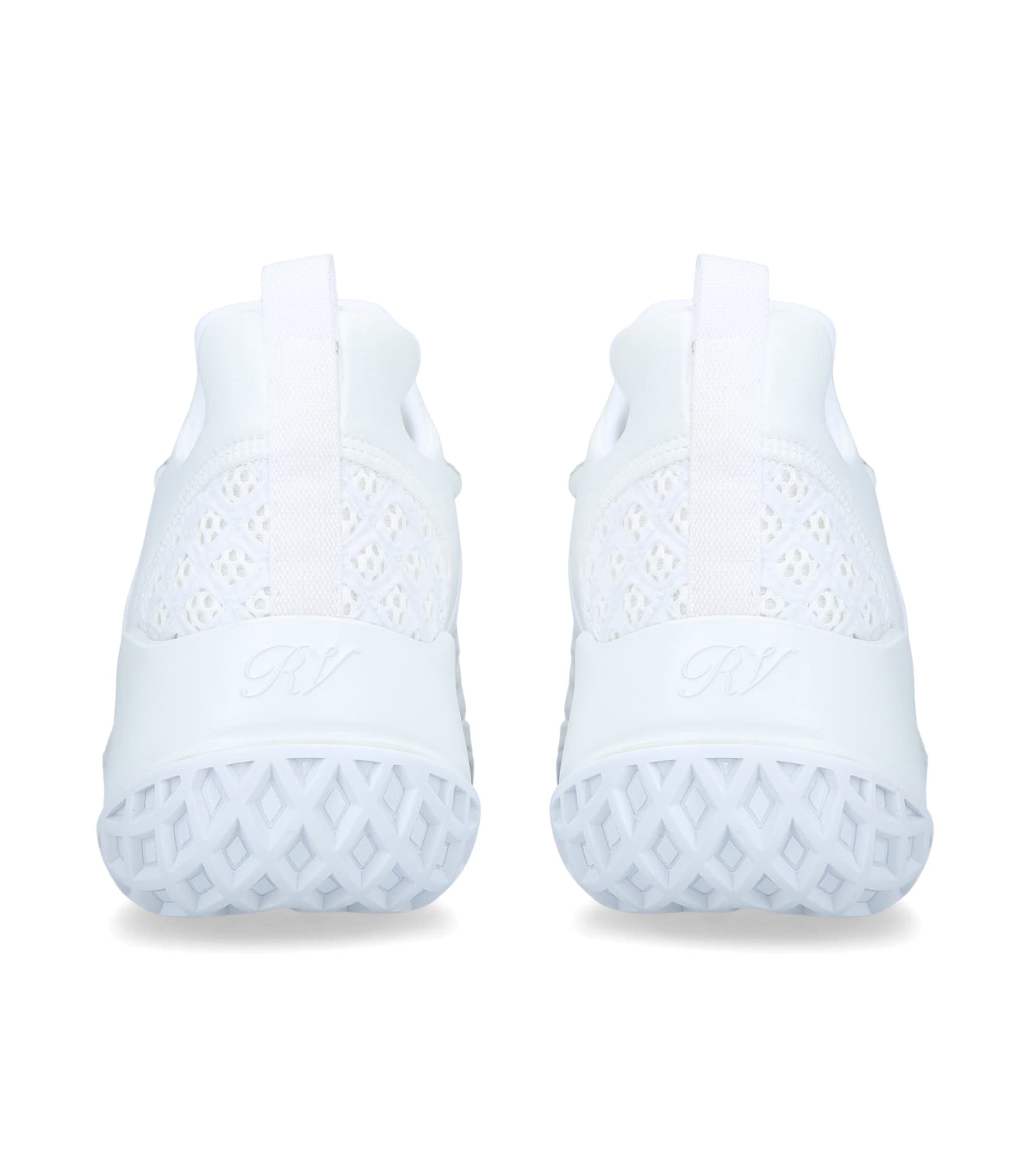 Roger Vivier White Viv' Run Strass Buckle Sneakers