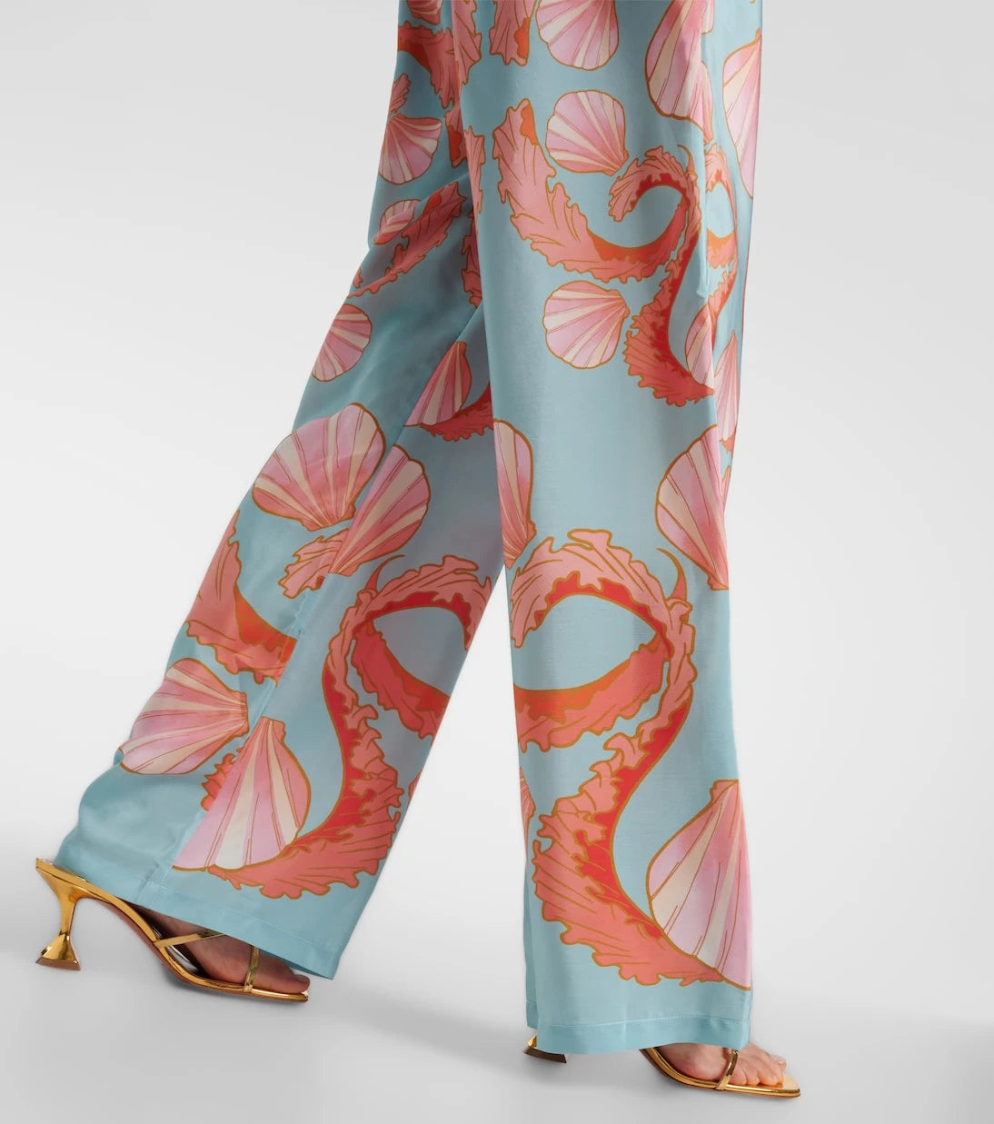 Adriana Degreas - Printed high-rise silk wide-leg pants