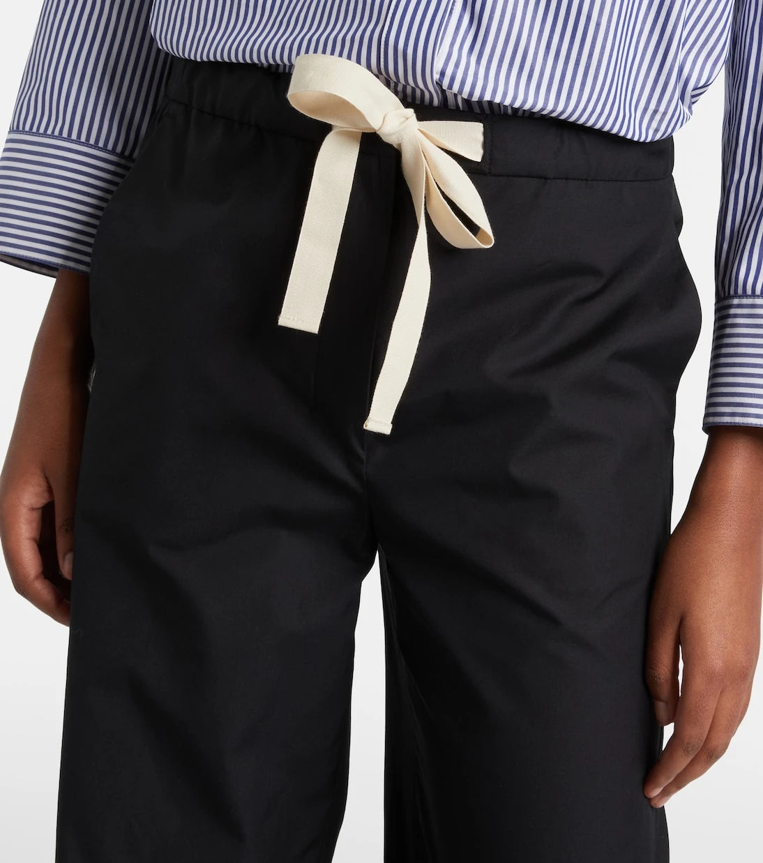 'S Max Mara - Argento cotton cropped wide-leg pants