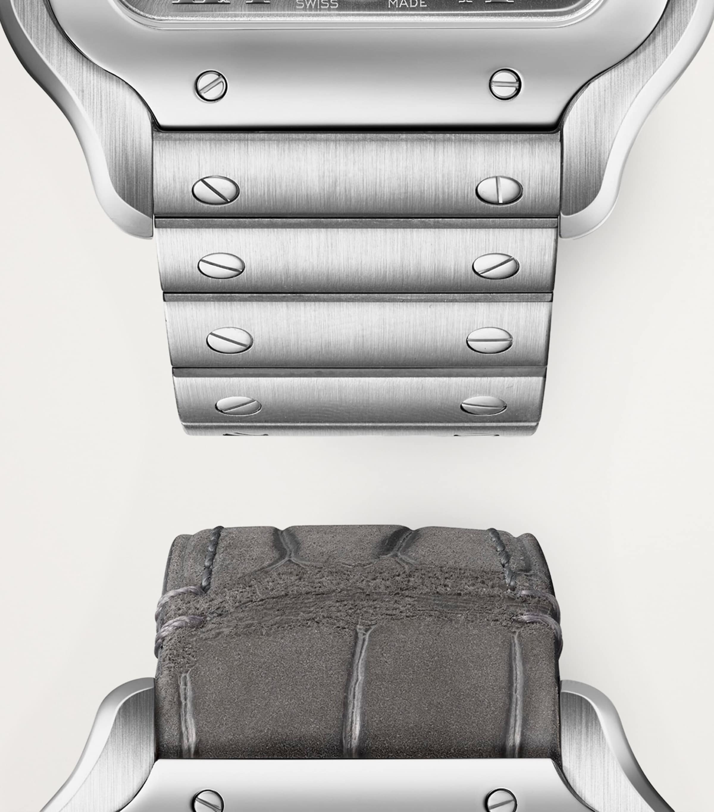 Cartier Rhodium-Plated Santos de Cartier Dual Time Watch 40.2mm