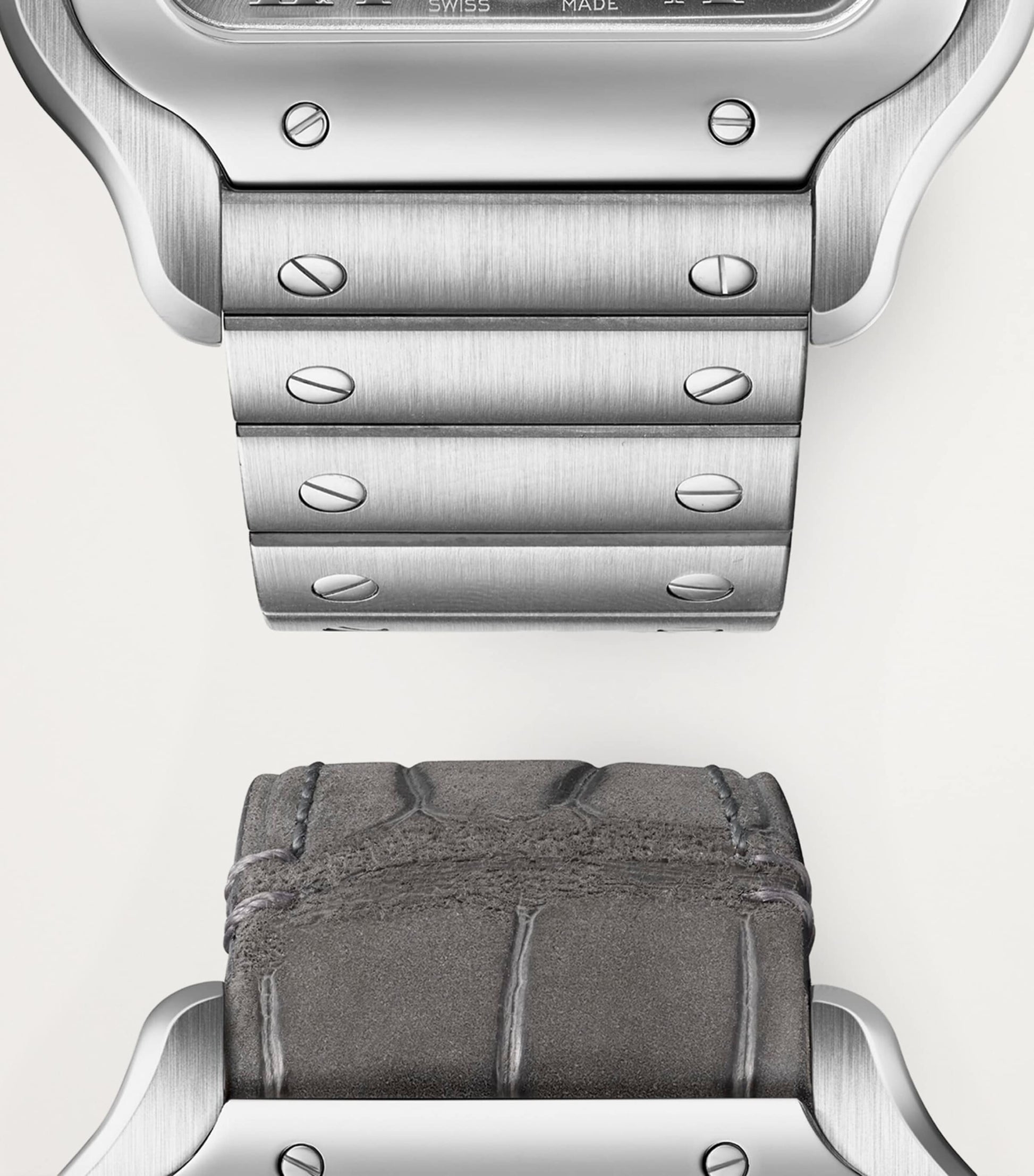 Cartier Rhodium-Plated Santos de Cartier Dual Time Watch 40.2mm