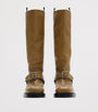 Burberry Brown Leather Saddle Knee-High Boots
