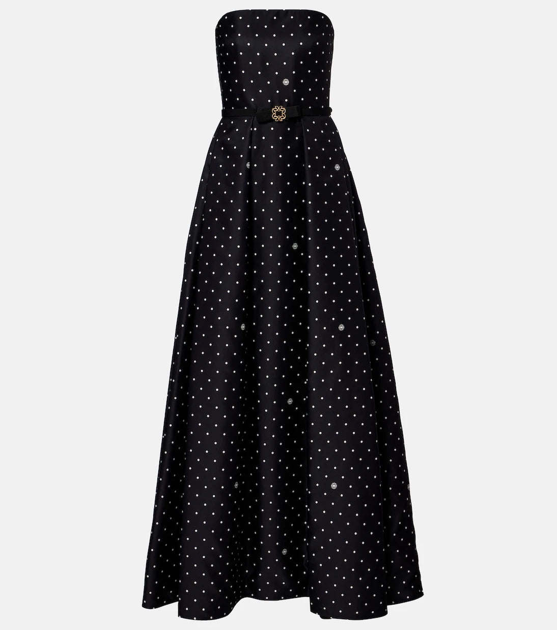 Elie Saab - Kuşaklı puantiyeli elbise