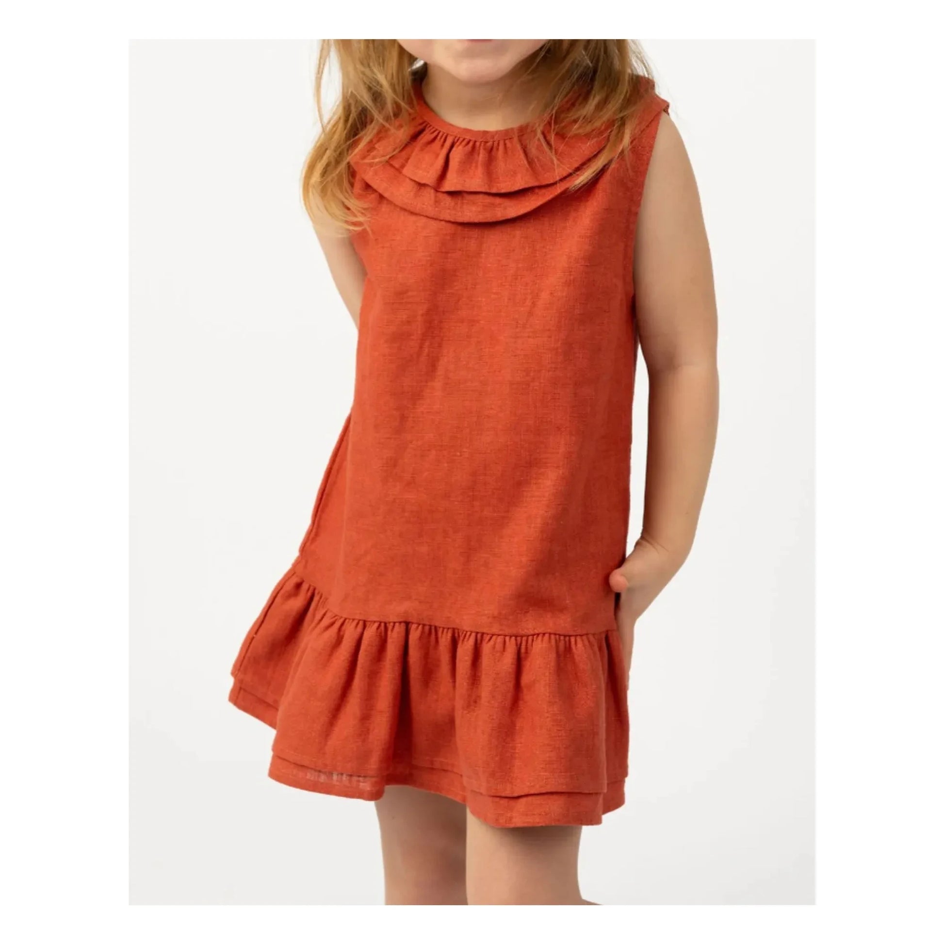 Donsje - Michelle Linen Dress | Faded red