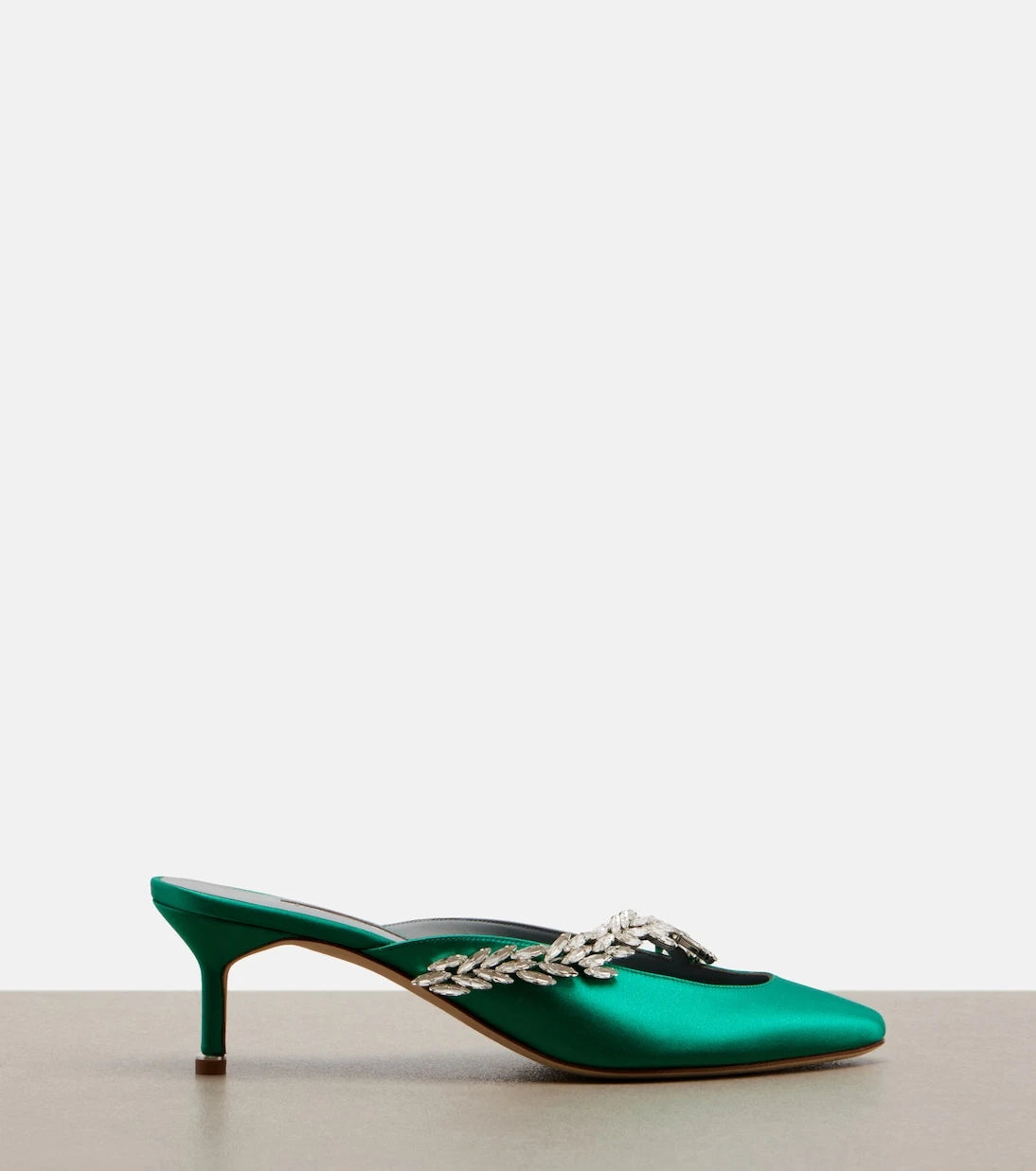 Balenciaga - x Manolo Blahnik embellished satin mules