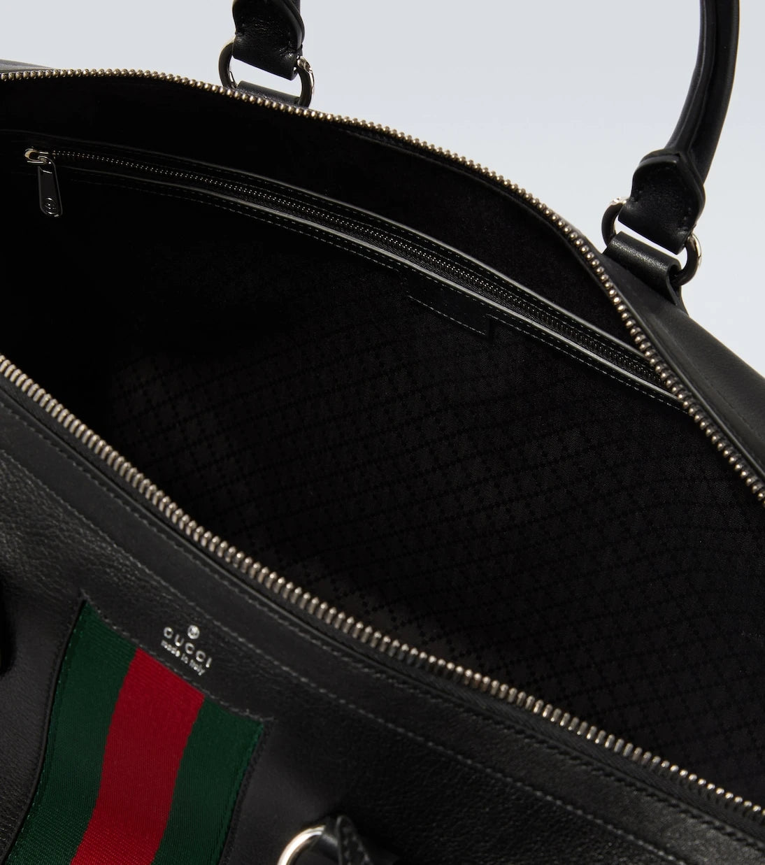 Gucci - Web Trademark Medium leather duffel bag