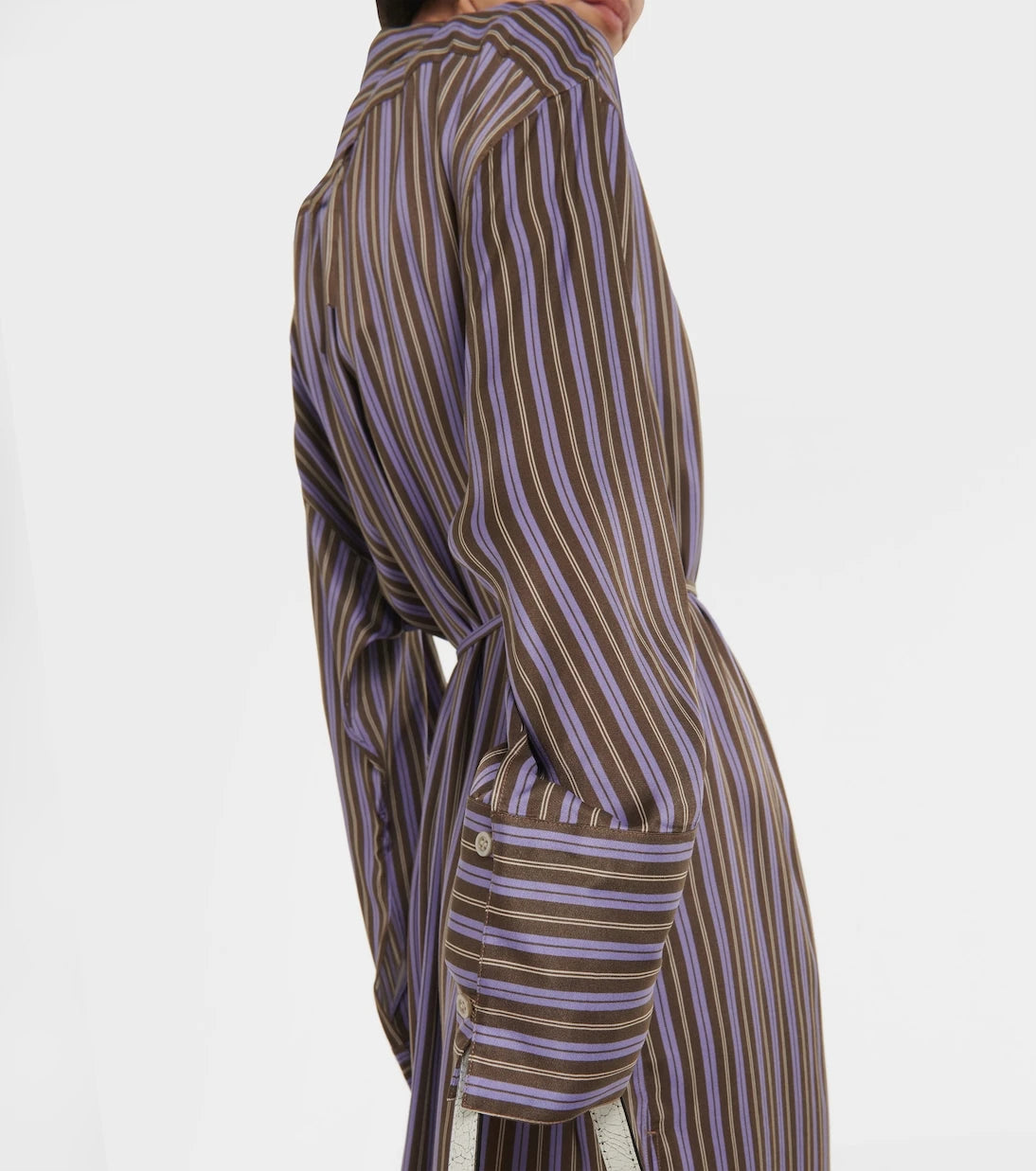 Acne Studios - فستان قميص ديليستينا المقلم