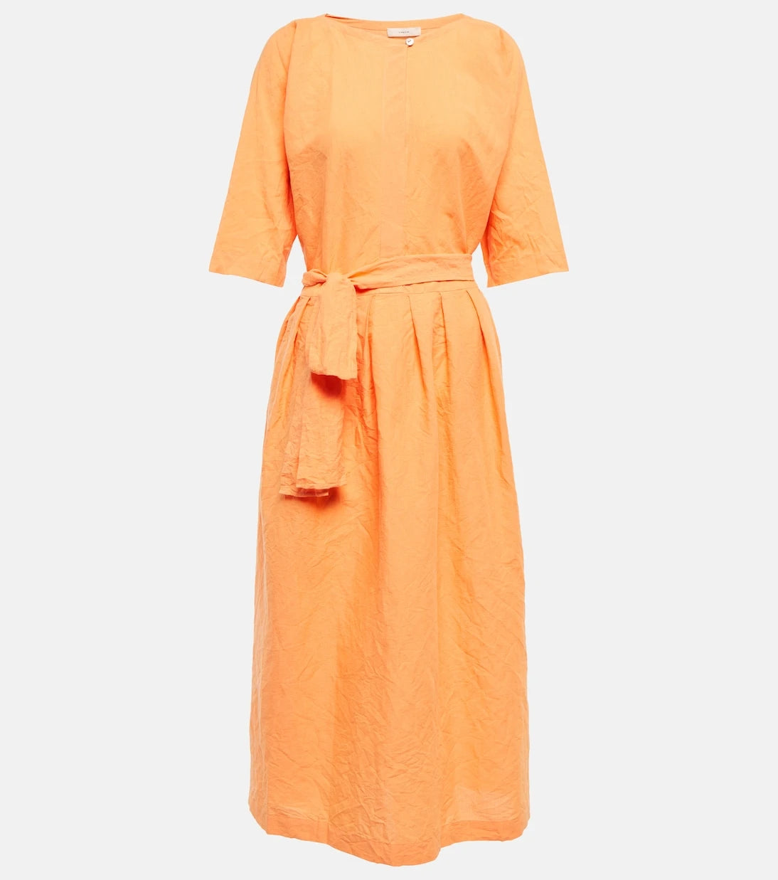 Vince - Belted linen and cotton dress