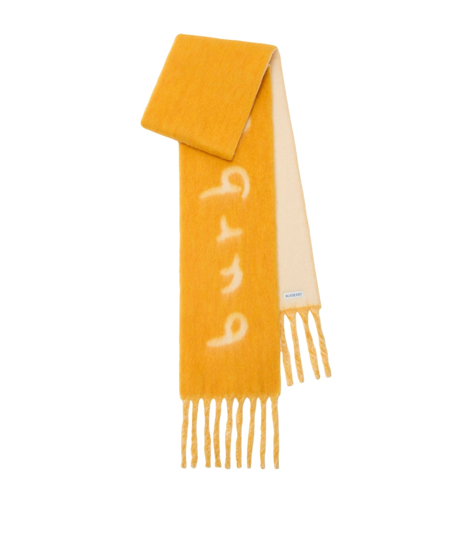 Burberry Yellow Alpaca-Blend Reversible Logo Scarf