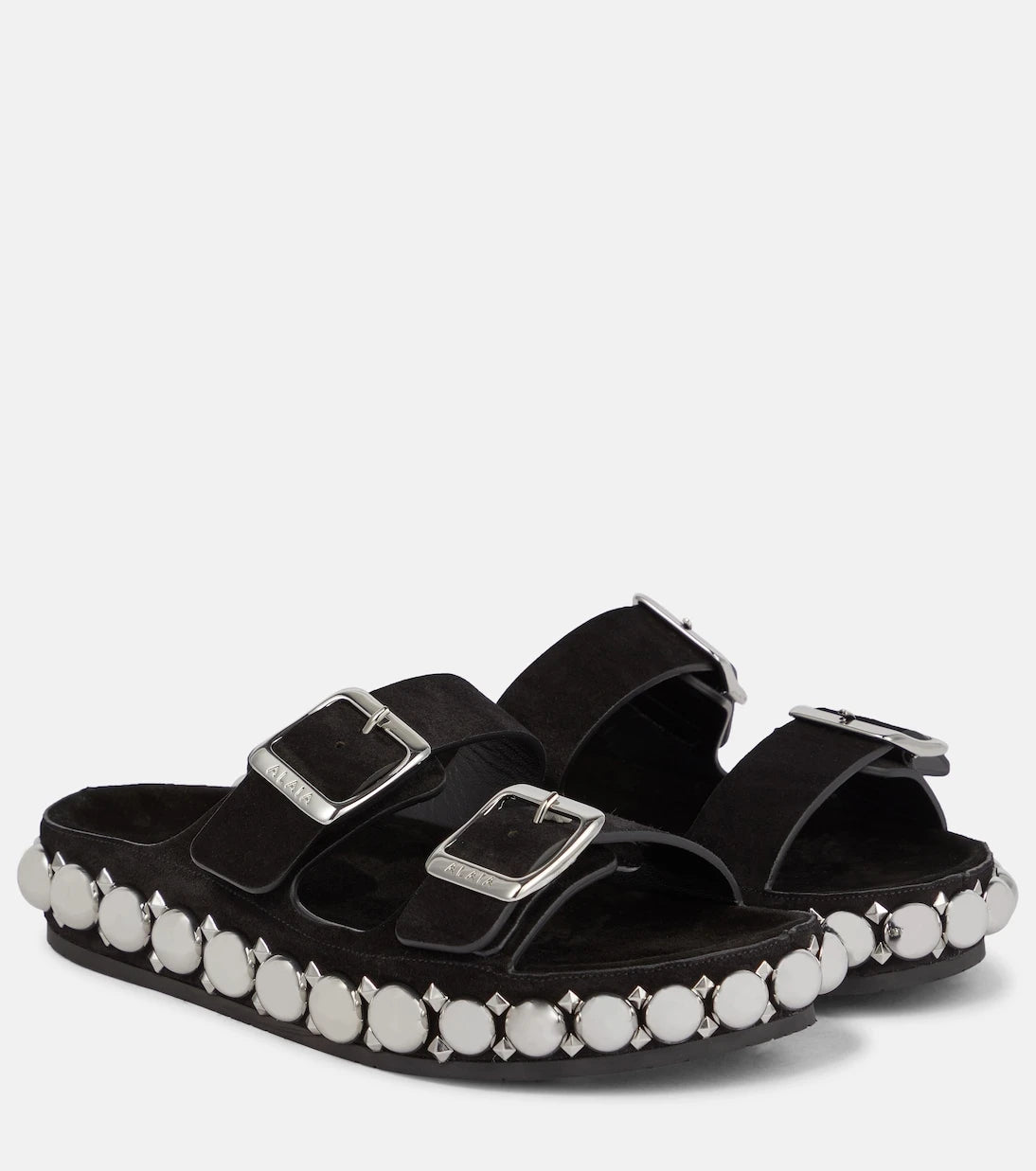 Alaïa - Bombe embellished suede slides