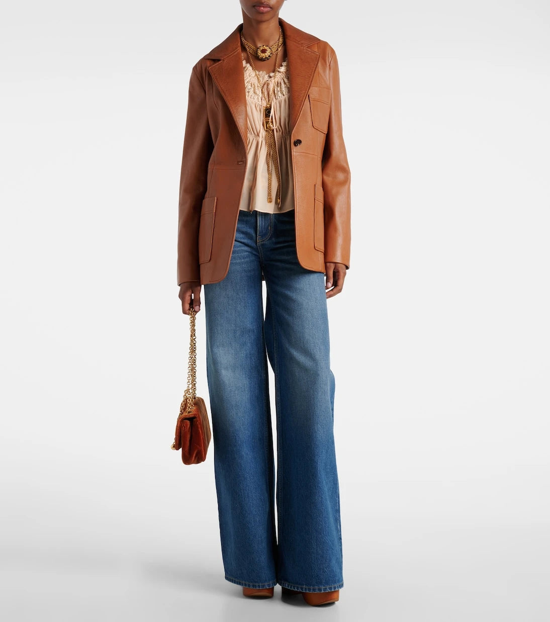Chloé - Shirred cropped lace-trimmed silk blouse