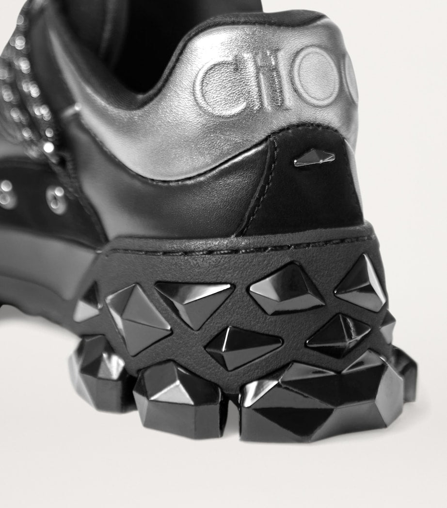 Jimmy Choo Black Diamond X Leather Sneakers