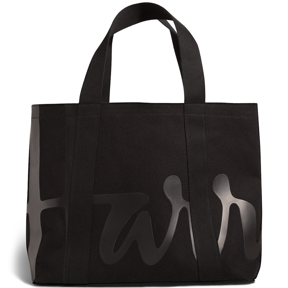 Black Medium Cotton Logo Tote Bag