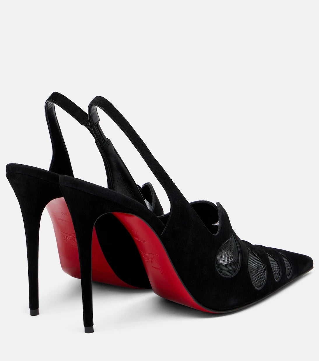 Christian Louboutin - Circus Max suede and mesh slingback pumps