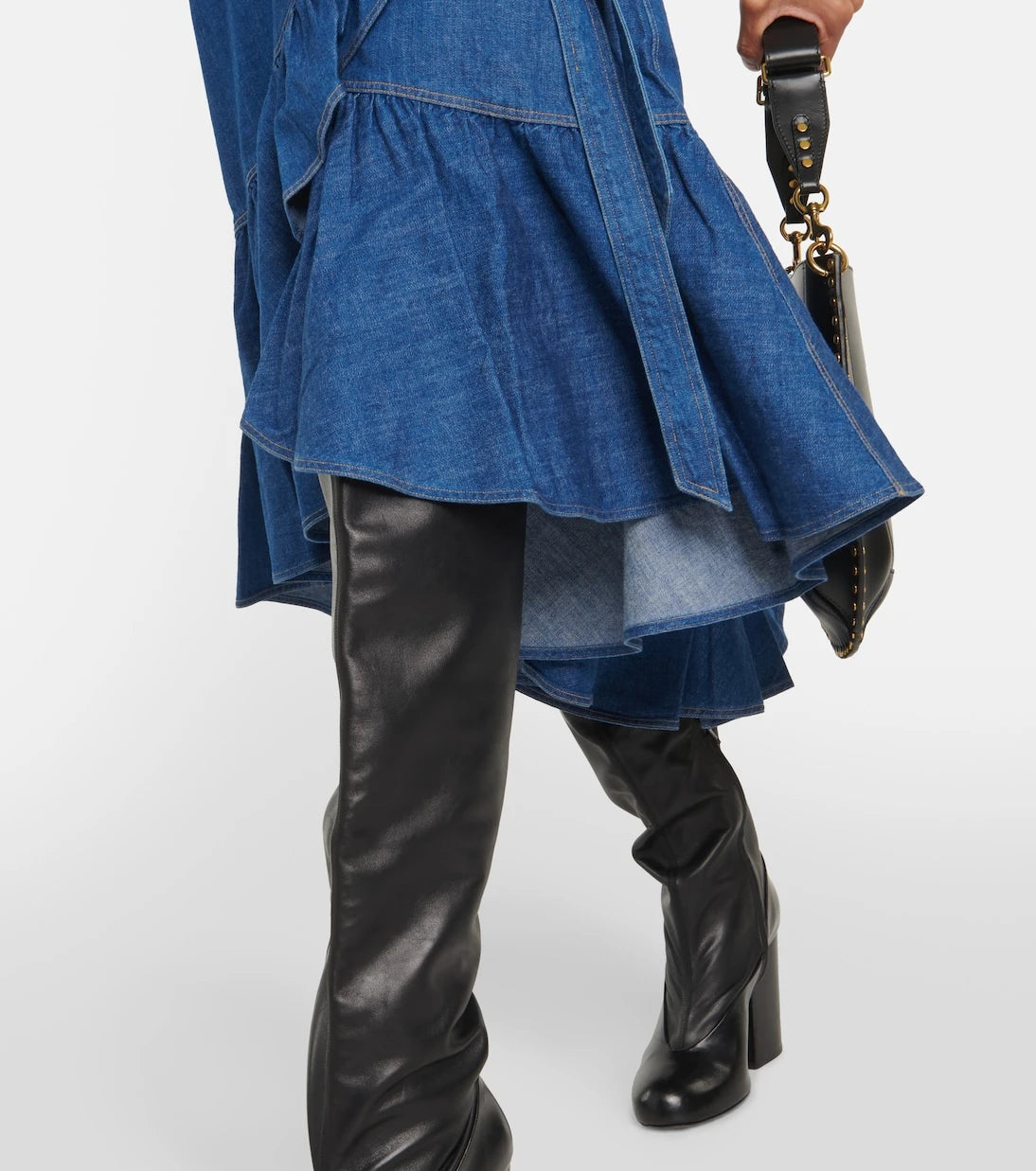 Polo Ralph Lauren - Ruffled cotton chambray wrap skirt