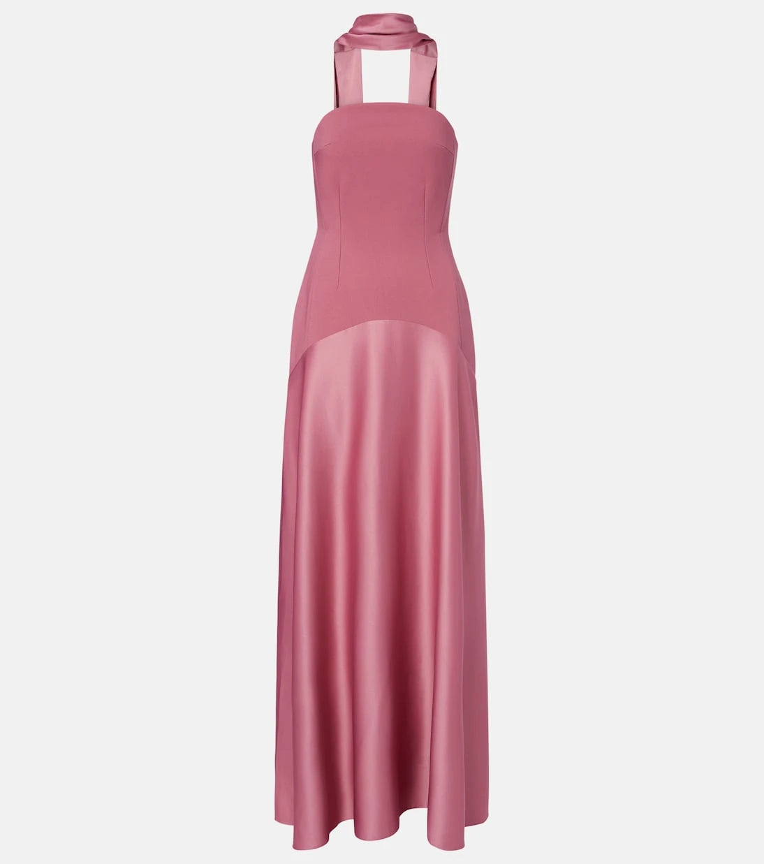 Solace London - Mae satin-paneled bustier gown
