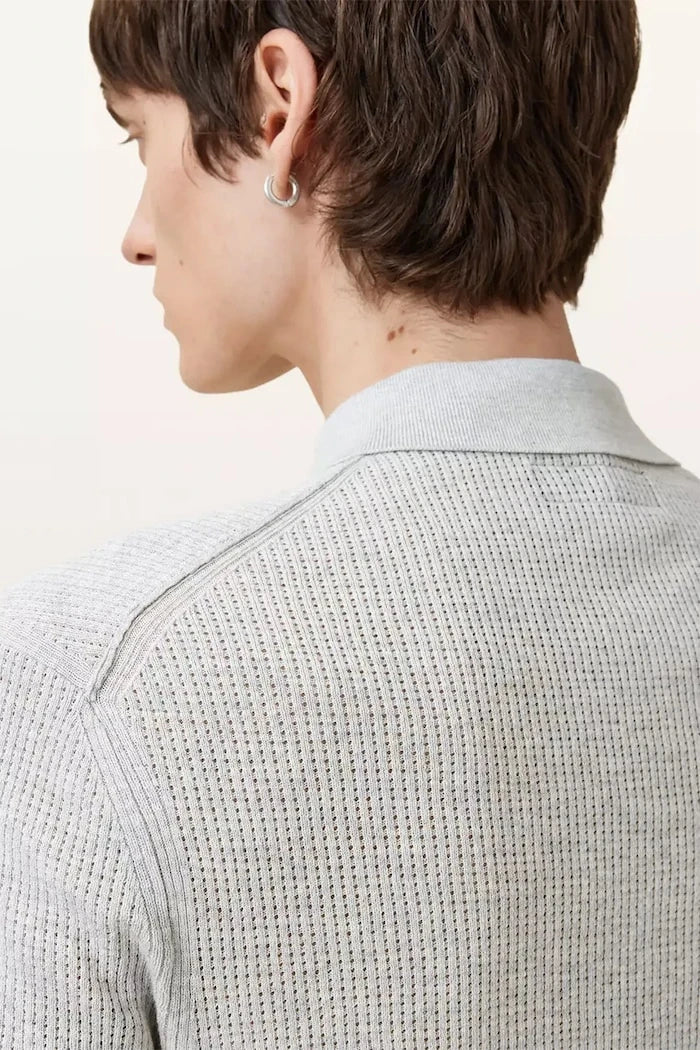 Памучна тениска с яка AllSaints AUBREY SS