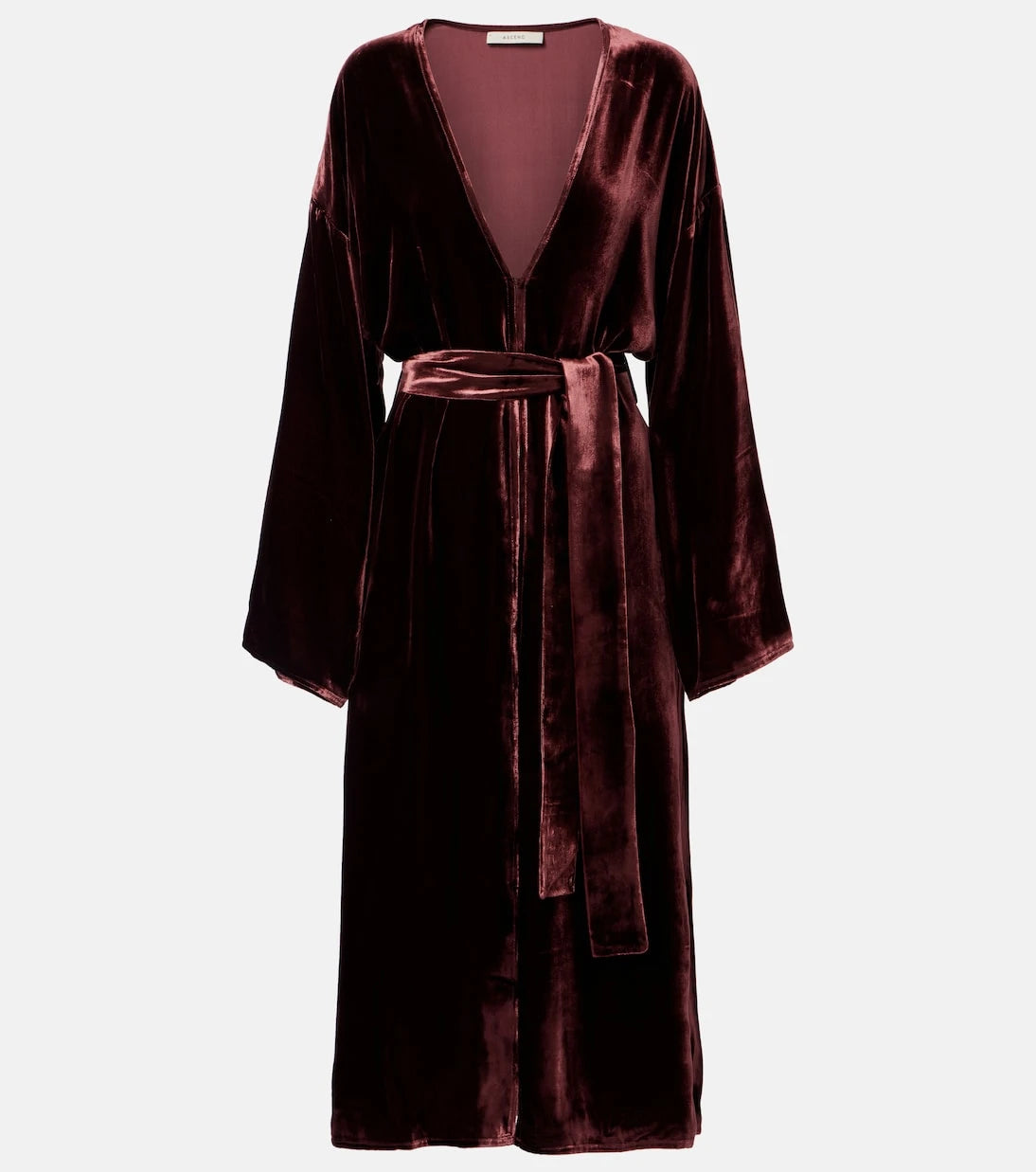 Asceno - Belted velvet midi dress