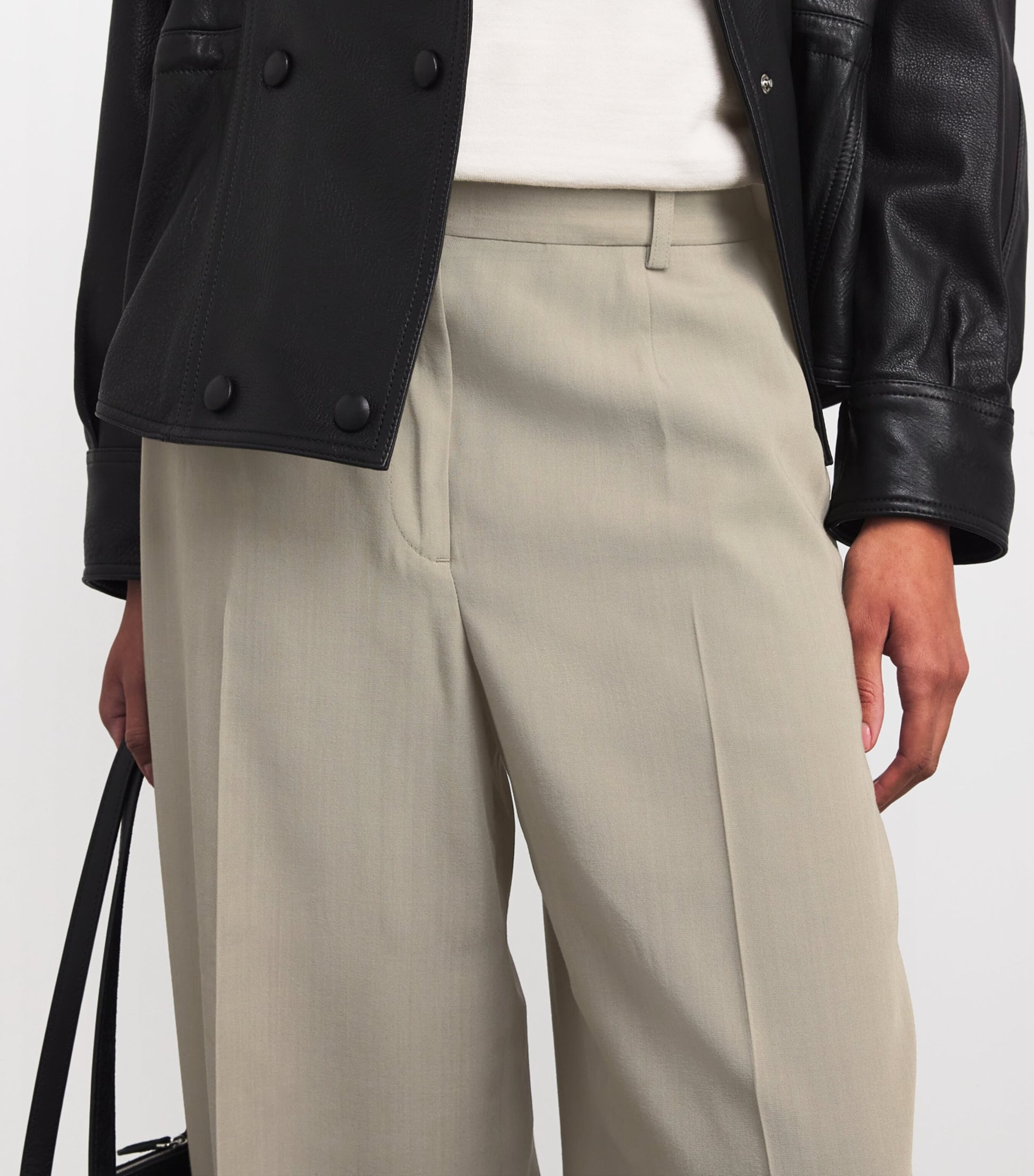 Toteme Beige Wide-Leg Tailored Trousers