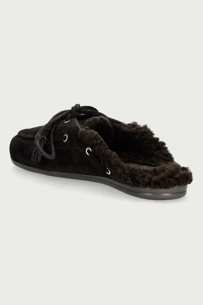 Kadın süet Boat Loafer Mule terlik