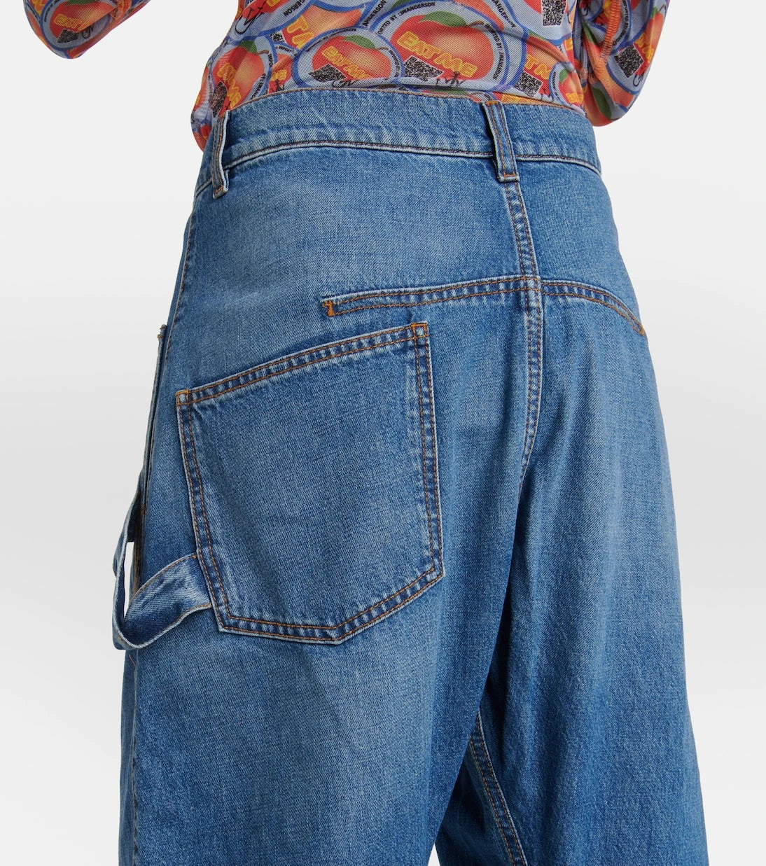 JW Anderson - Twisted embroidered wide-leg jeans