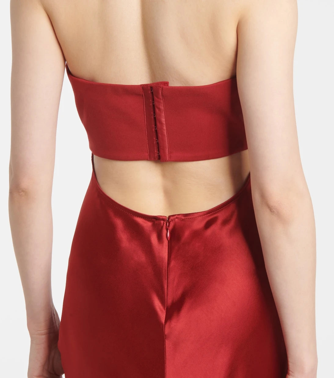 Staud - Wayfaring ruched ponte and satin gown