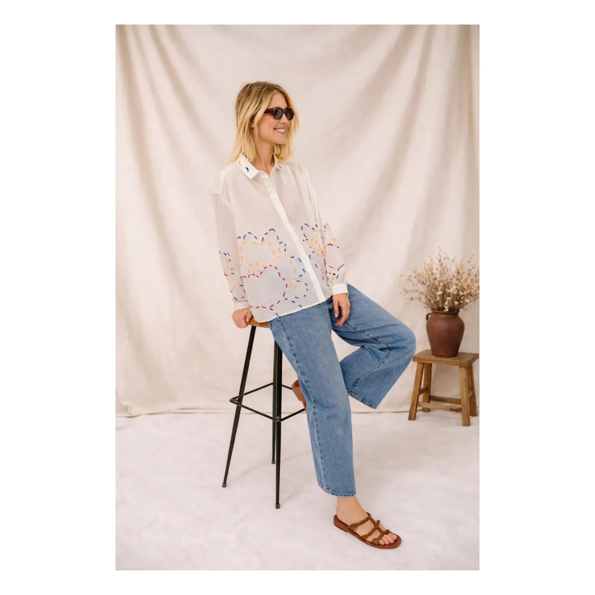 Sacrécoeur - Ali Pivoine Voile de Coton shirt | White