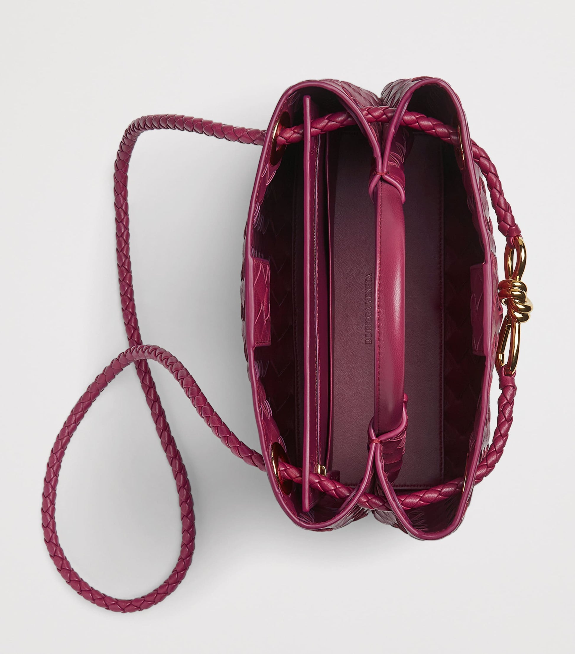 Pink Small Lambskin Andiamo Shoulder Bag