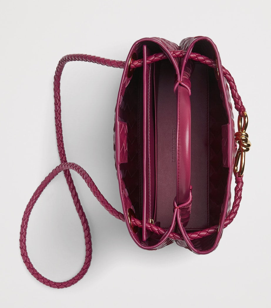 Bottega Veneta Pink Small Lambskin Andiamo Shoulder Bag