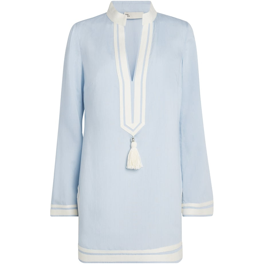 Tory Burch Blue Tassel-Detail Tunic Dress