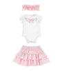Cotton Bodysuit, Skirt and Headband Set (1-9 Months)
