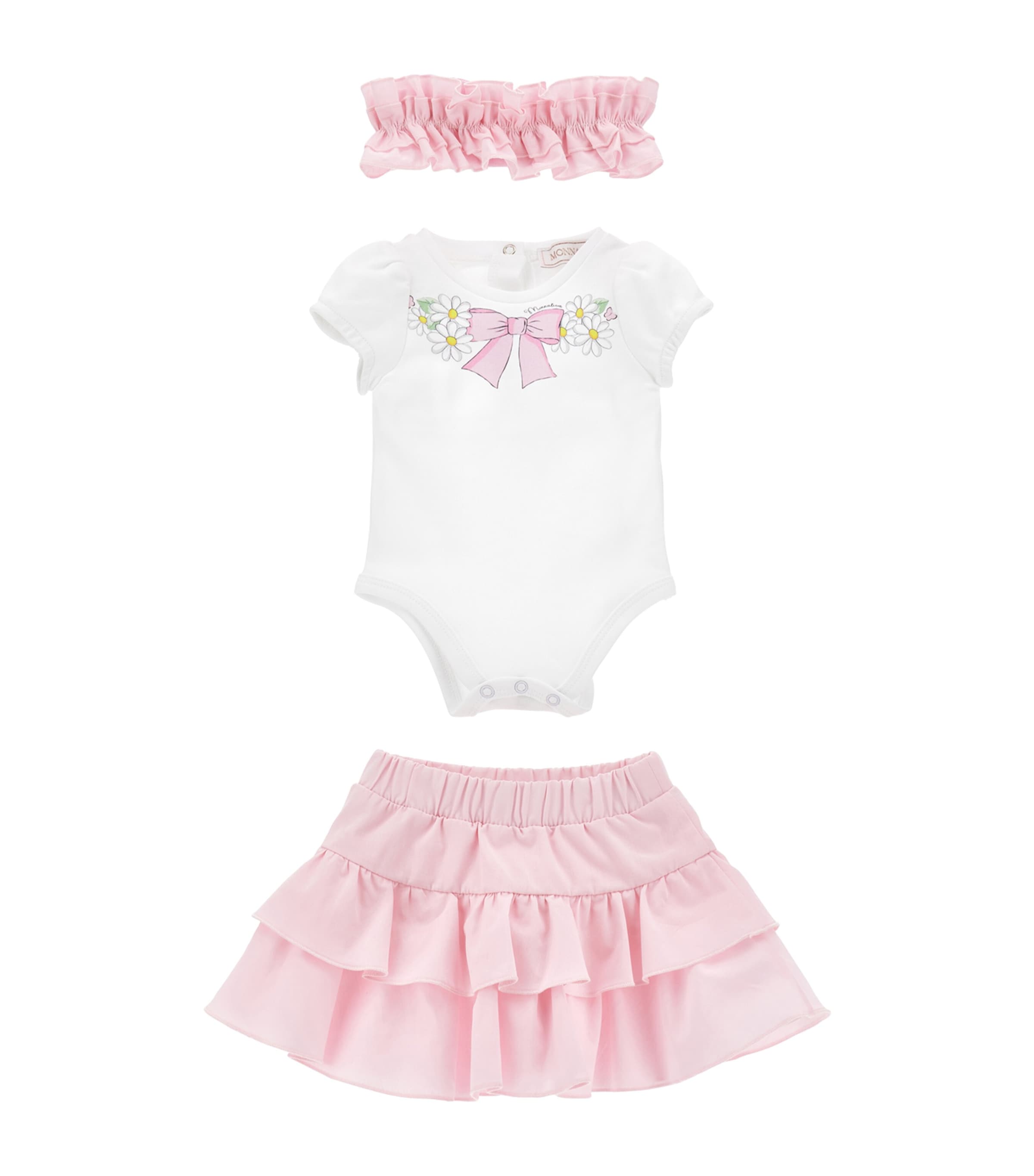 Cotton Bodysuit, Skirt and Headband Set (1-9 Months)