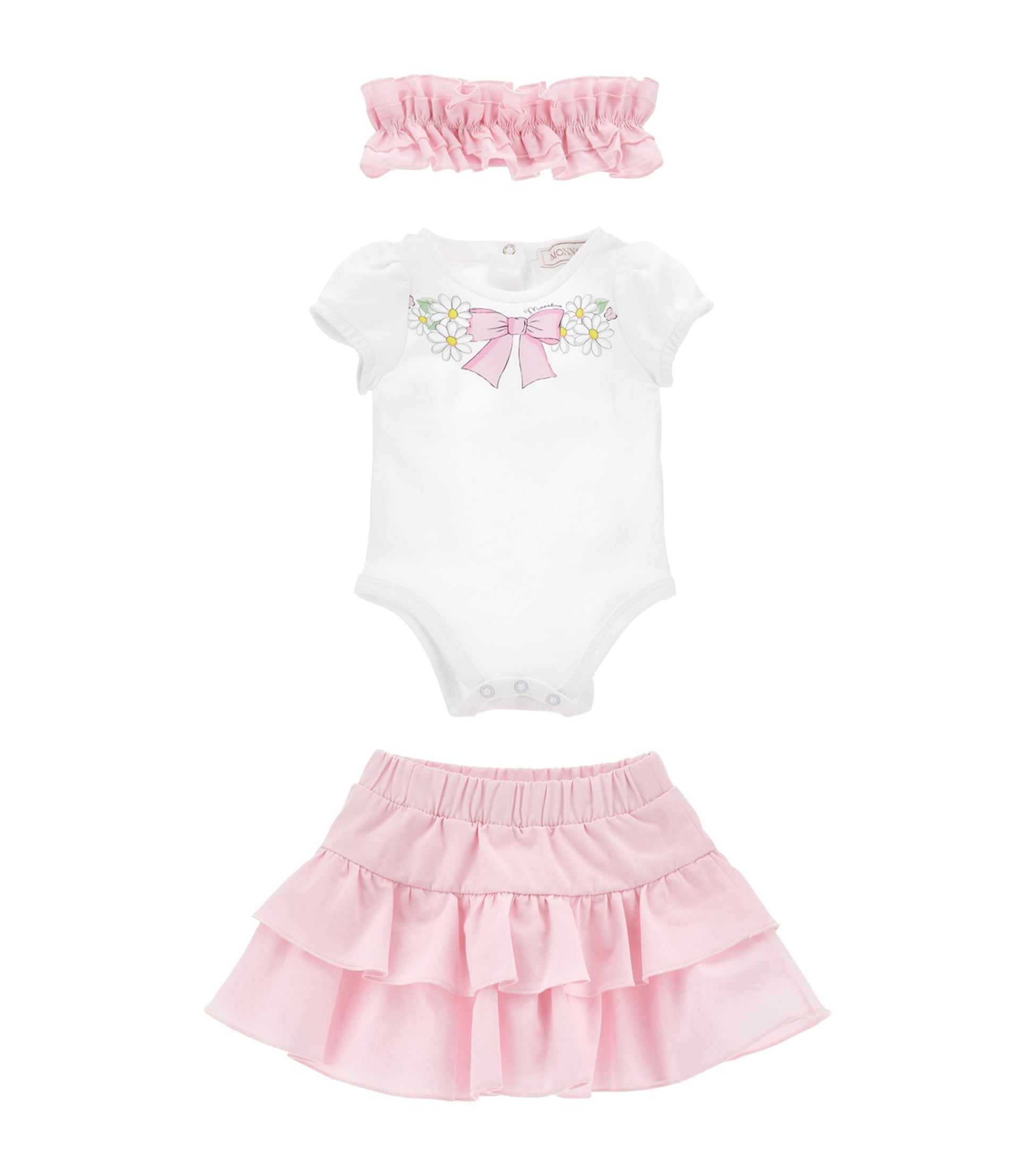 Cotton Bodysuit, Skirt and Headband Set (1-9 Months)