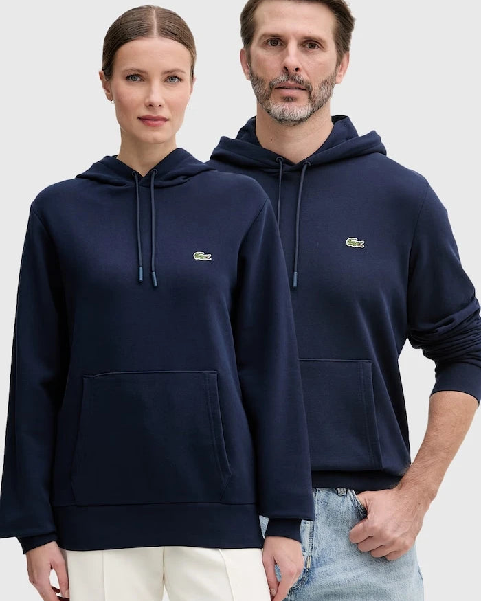 Pamuklu kapüşonlu Lacoste sweatshirt