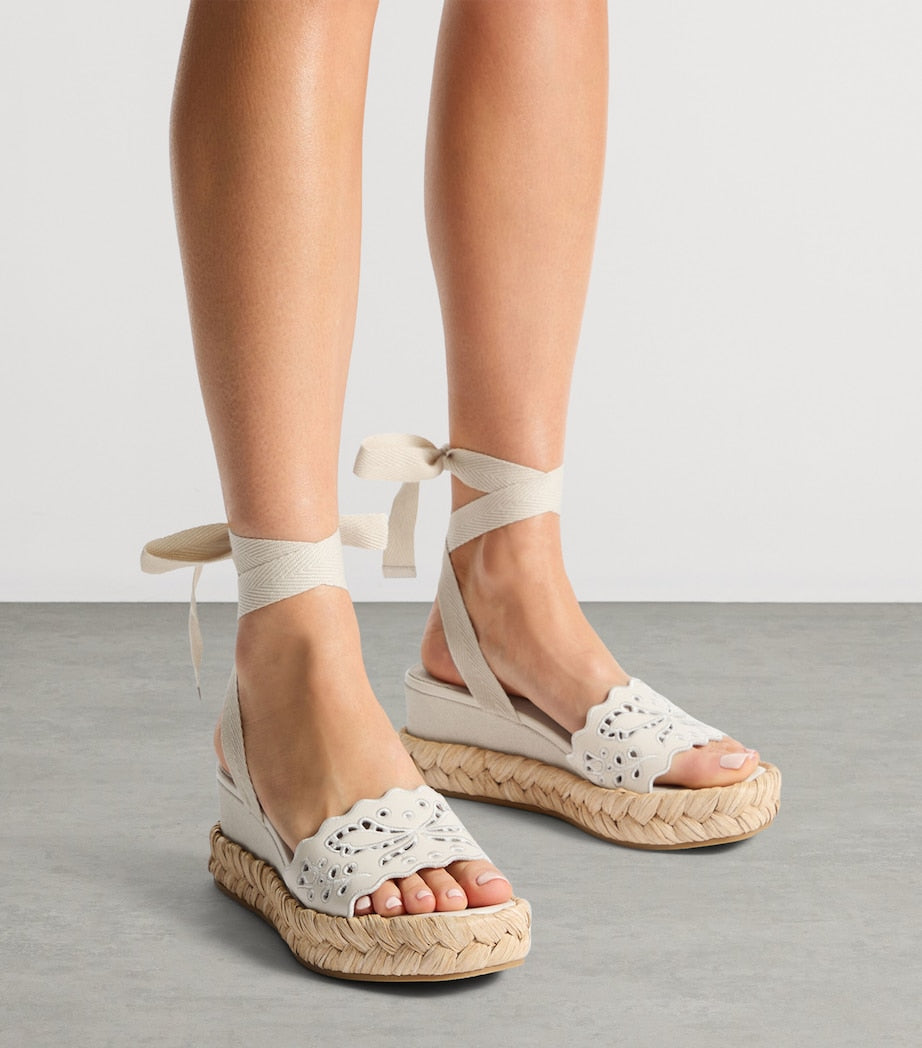 Arlee 60 Leather Wedge Sandals LATTE/NATURAL