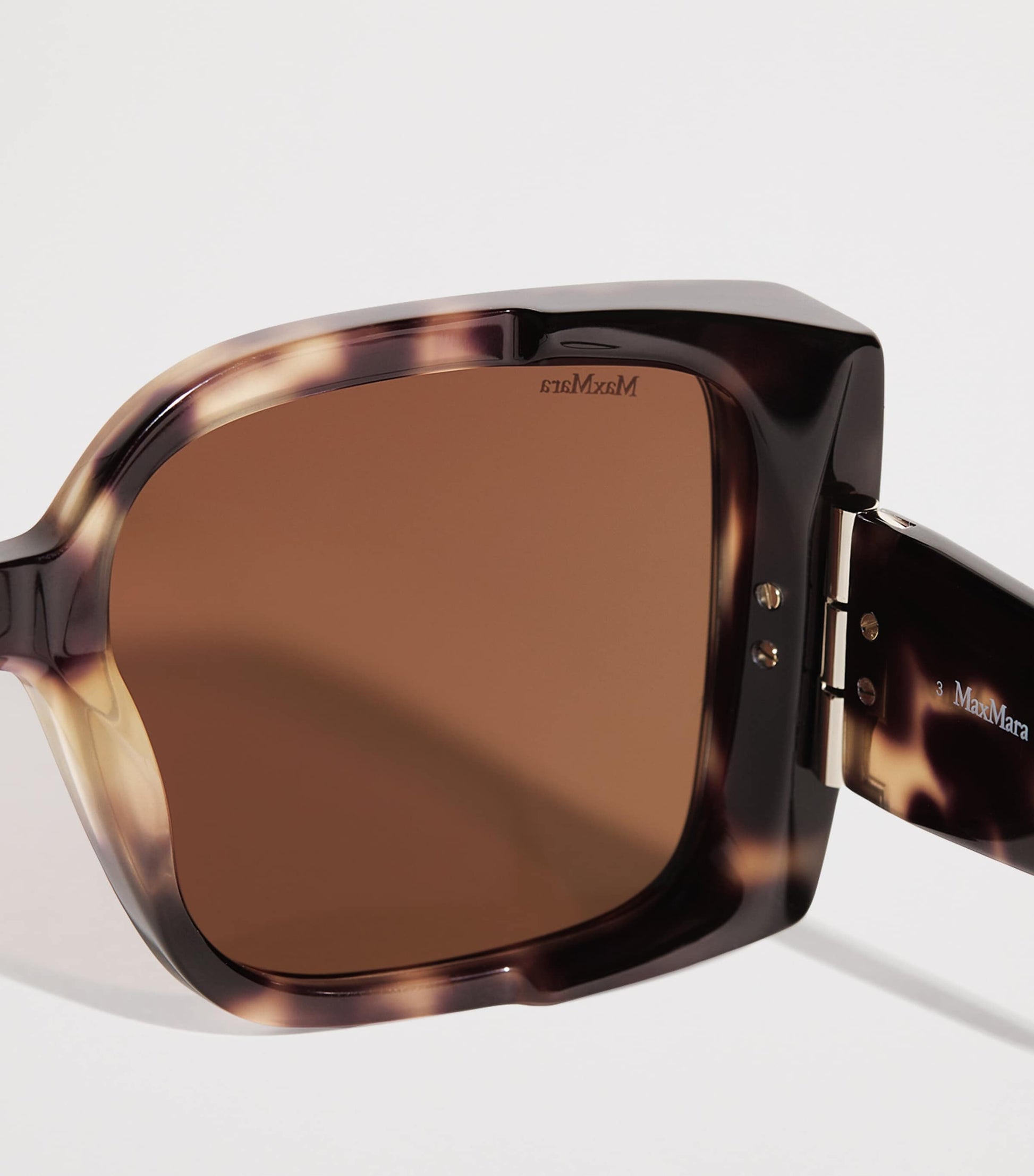 Brown Acetate Tortoiseshell Oversized Square Sunglasses