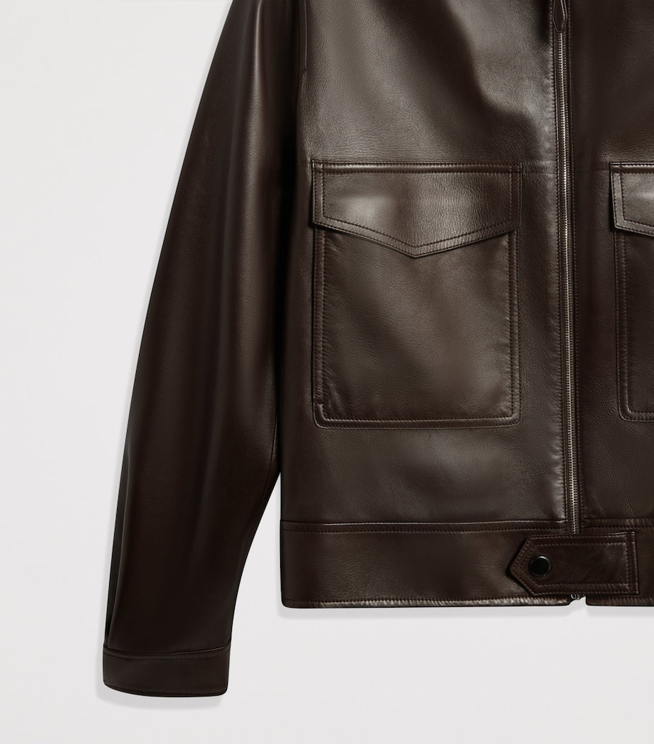 Brown Leather Flight Jacket