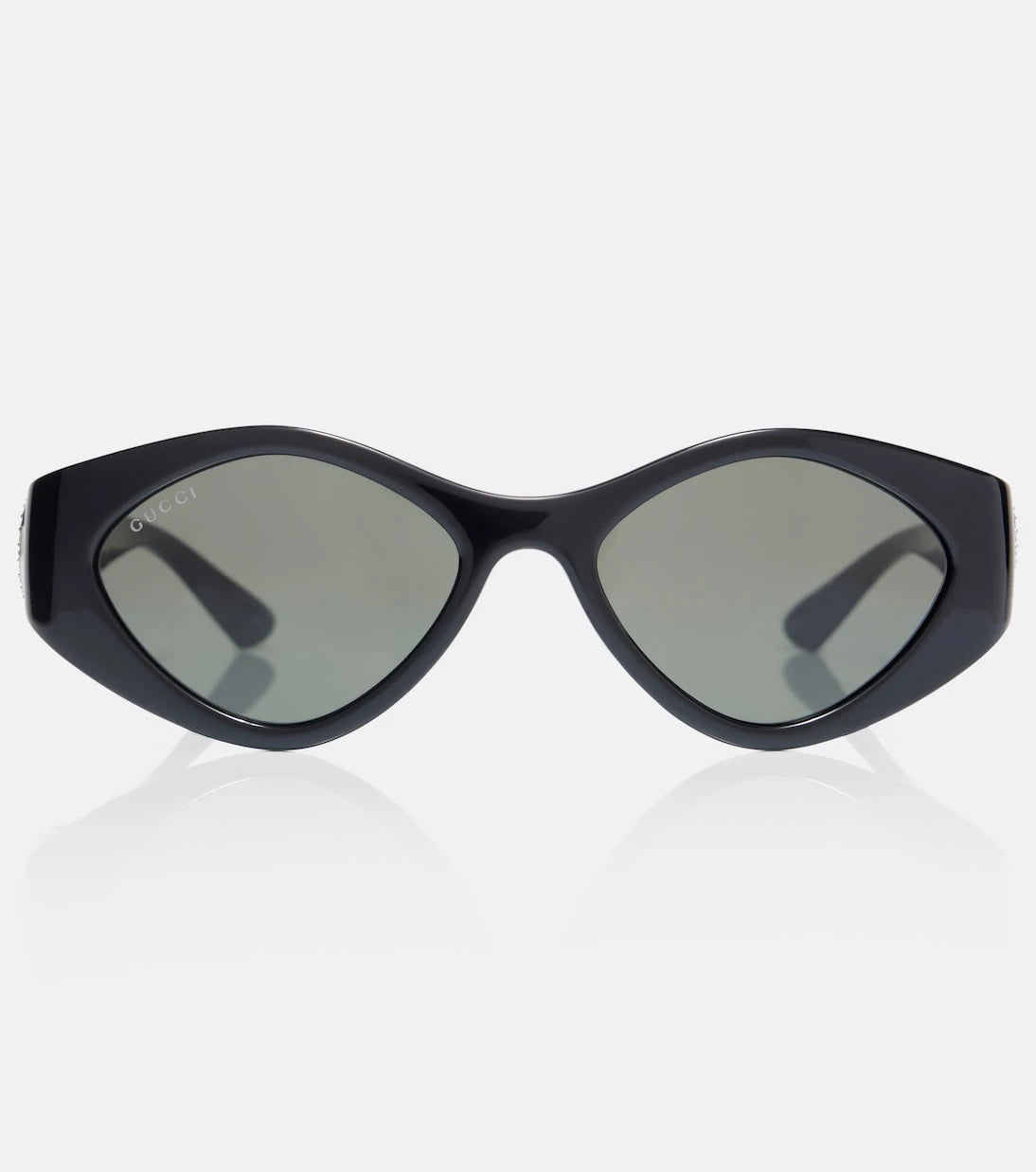 Gucci - Interlocking G kristal süslemeli oval güneş gözlüğü