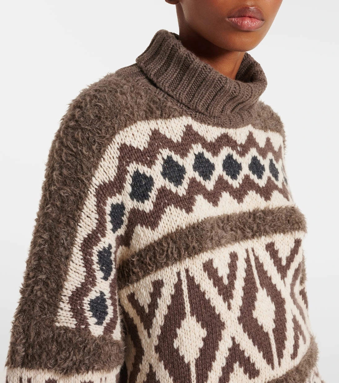 Brunello Cucinelli - Wool jacquard turtleneck sweater