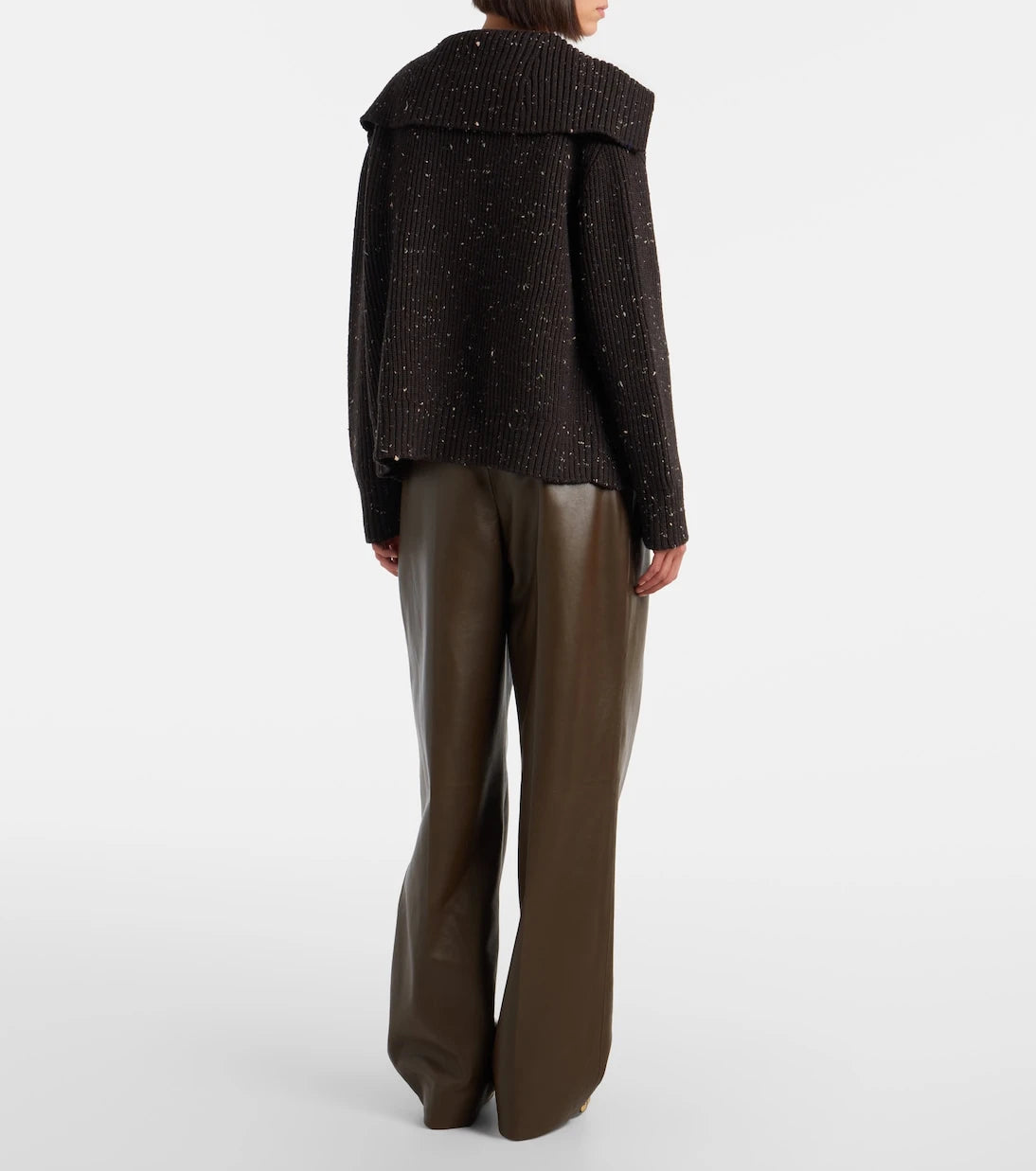 Bottega Veneta - Pleated leather straight pants